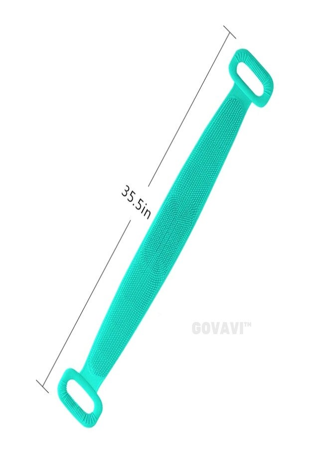 GOVAVI™ Silicone Bath Body Brush, Exfoliating Long Silicone Body Back Scrubber, Strong Rub Back Mud Silica Gel Bath Towel, Silicone Double-Sided Back Scrub-(Multicolor) - Image 2