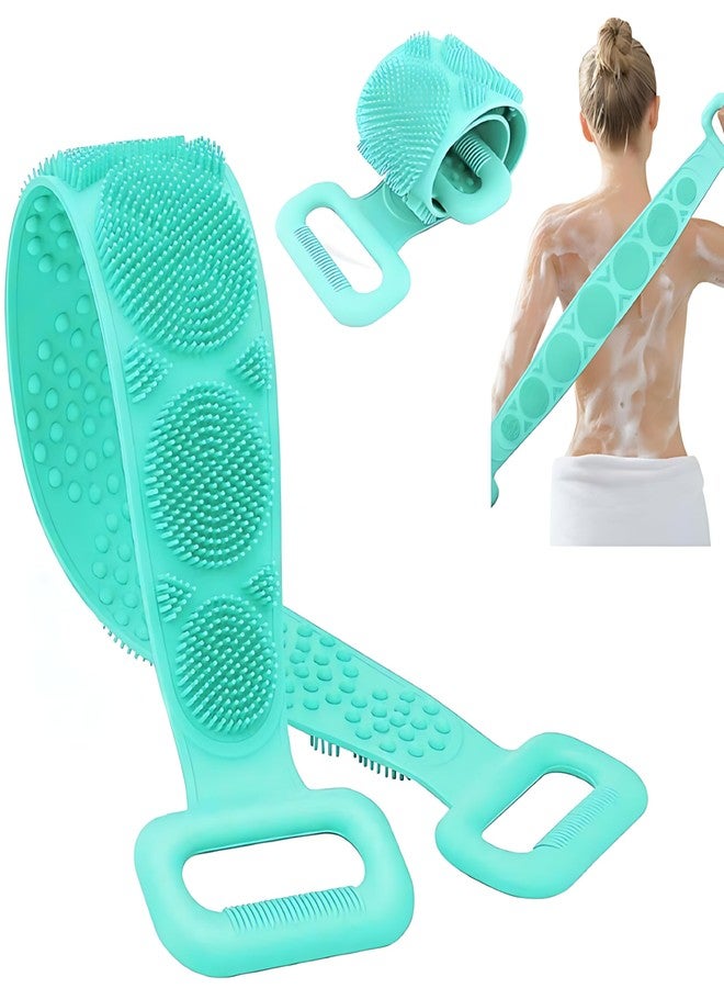 GOVAVI™ Silicone Bath Body Brush, Exfoliating Long Silicone Body Back Scrubber, Strong Rub Back Mud Silica Gel Bath Towel, Silicone Double-Sided Back Scrub-(Multicolor) - Image 1