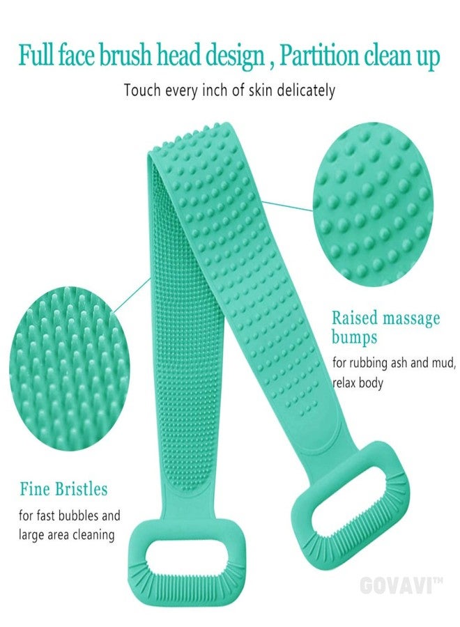 GOVAVI™ Silicone Bath Body Brush, Exfoliating Long Silicone Body Back Scrubber, Strong Rub Back Mud Silica Gel Bath Towel, Silicone Double-Sided Back Scrub-(Multicolor) - Image 3