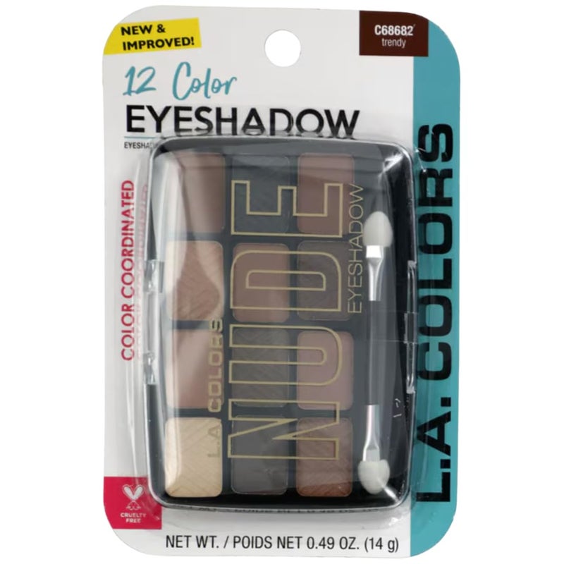 L.A. Colors Expressions, 12 Color Eyeshadow, BEP423 Trendy, .49 Oz - Image 1