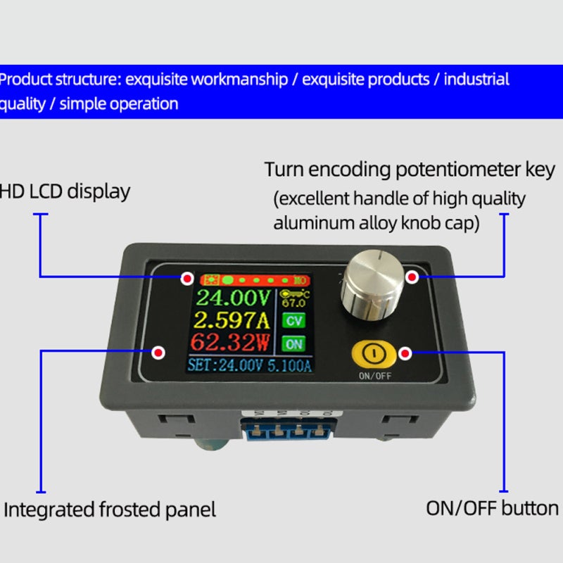Power Supply: Compact 1.44-Inch LCD Boost Buck - Multi Hardware & Software Protections Digital Control for Electronic Testing, Battery Charging & Industrial Applications - Image 2