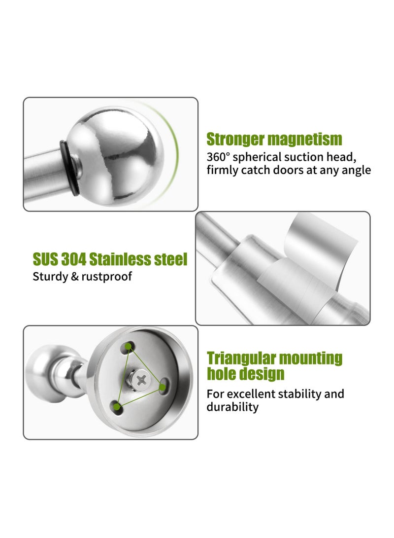 Zikra Magnetic Door Stop, Soft Catch Magnetic Door Holder with Updated Hydraulic Shock Absorber, Stainless Steel, Heavy Duty Magnetic Door Stopper Floor Wall Mounted Outdoor Doorstop, Keep Door Open - Image 4