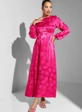 Namshi x Modanisa Floral Jacquard Midi Dress