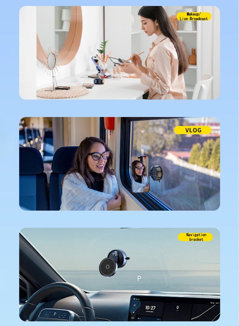 Concretization Magnetic Car Phone Holder, Zinc Alloy Support Rod, Rotating Locking Bracket, 360°+180° All Angle. - Image 4