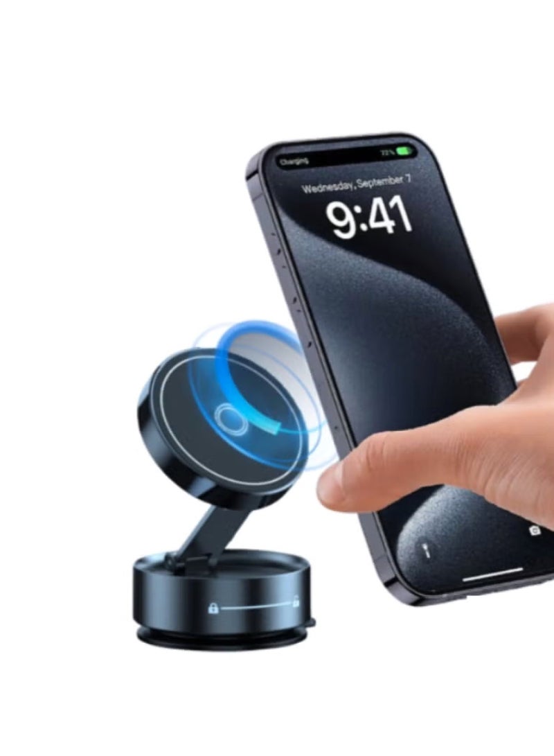 Concretization Magnetic Car Phone Holder, Zinc Alloy Support Rod, Rotating Locking Bracket, 360°+180° All Angle. - Image 1