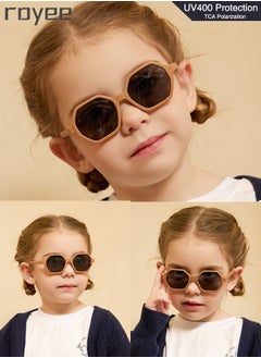 Royee Fashion Baby Sunglasses with Strap Polarized Flexible UV400 for Infant Toddler Boys Girls Age 0-3 Years old-Brown Frame  - Image 2
