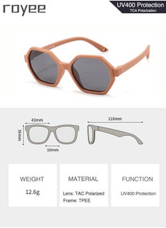 Royee Fashion Baby Sunglasses with Strap Polarized Flexible UV400 for Infant Toddler Boys Girls Age 0-3 Years old-Brown Frame  - Image 3