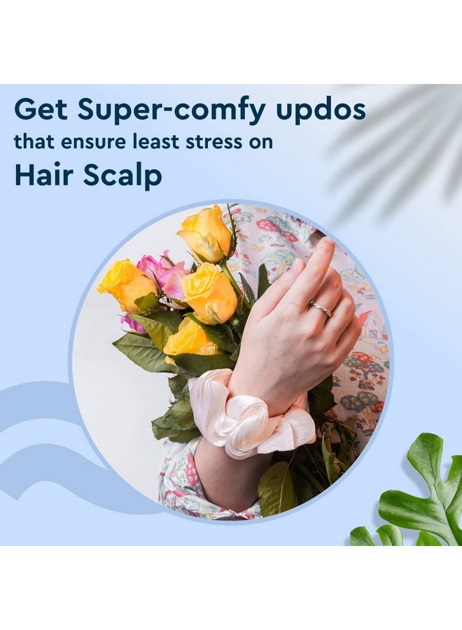 GUBB Satin Scrunchies For Women | Minimises Hair Loss & Breakage | Reduces Hair Damage & Split Ends | Frizz-Free & Crease-Free Hair | Anti-Hair Breakage & Hair Ties| Scrunchie for Girls - Vanilla Swirl - Image 4