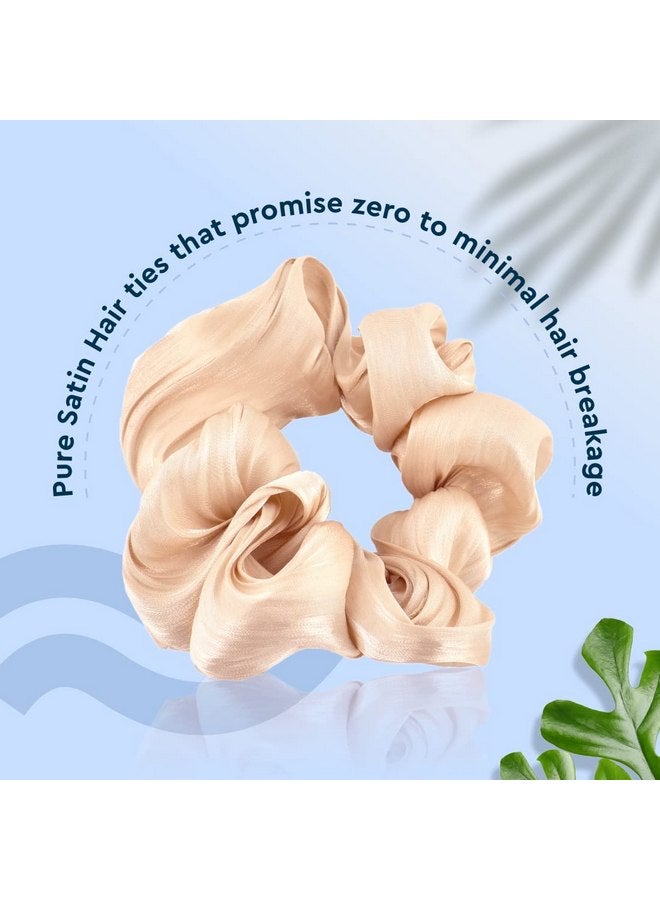 GUBB Satin Scrunchies For Women | Minimises Hair Loss & Breakage | Reduces Hair Damage & Split Ends | Frizz-Free & Crease-Free Hair | Anti-Hair Breakage & Hair Ties| Scrunchie for Girls - Vanilla Swirl - Image 5