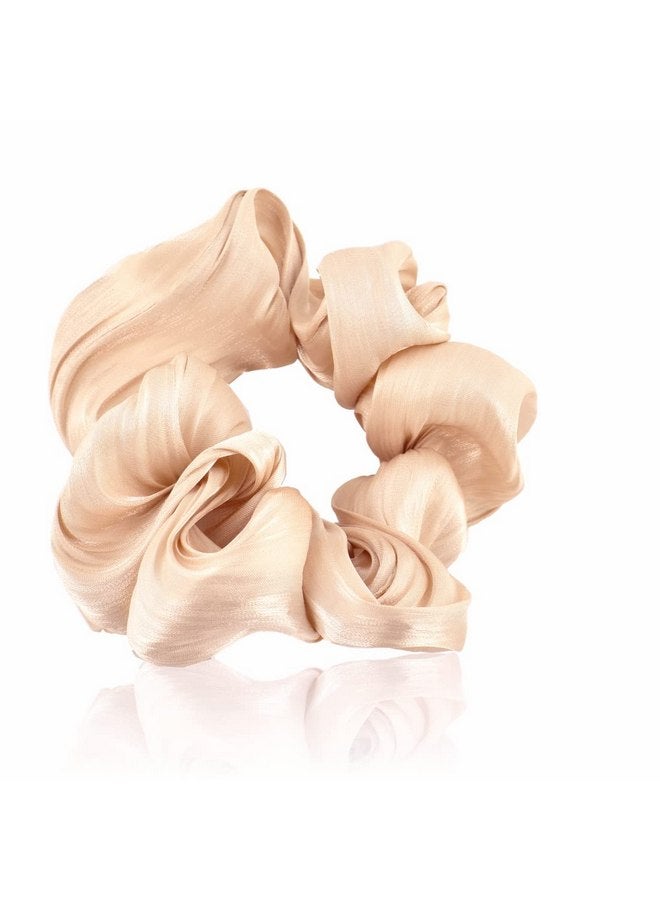 GUBB Satin Scrunchies For Women | Minimises Hair Loss & Breakage | Reduces Hair Damage & Split Ends | Frizz-Free & Crease-Free Hair | Anti-Hair Breakage & Hair Ties| Scrunchie for Girls - Vanilla Swirl - Image 1