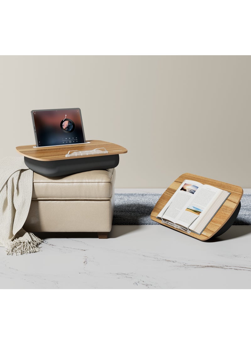 porodo - Laptop stand with Pillow Base / Ergonomic Cushion / NAP-Ready Panel / Multi-Device Support / Sturdy & Sleek - Grey - Image 1
