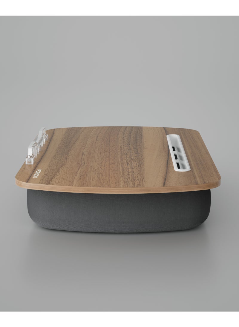 porodo - Laptop stand with Pillow Base / Ergonomic Cushion / NAP-Ready Panel / Multi-Device Support / Sturdy & Sleek - Grey - Image 1