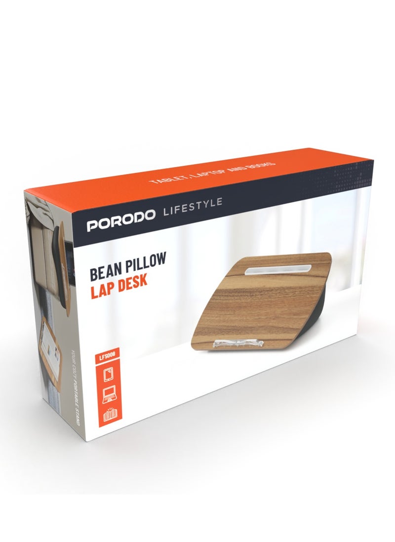 porodo - Laptop stand with Pillow Base / Ergonomic Cushion / NAP-Ready Panel / Multi-Device Support / Sturdy & Sleek - Grey - Image 1