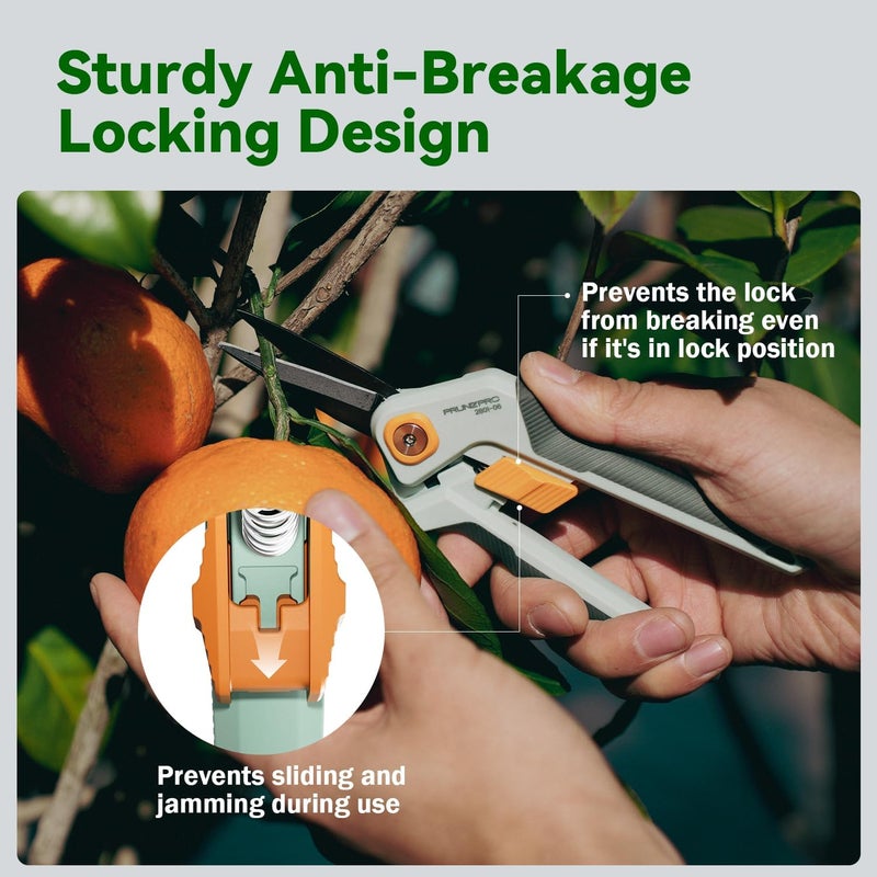 PrunePro Pruning Shears Set Professional Hand Scissors Sharp Stainless Steel Blade Garden Shears Plant Flower Secateurs - Image 5