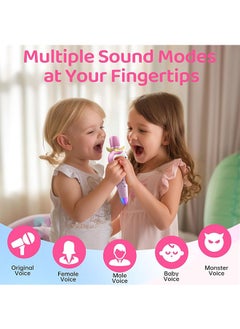 مخطط إير ERTYU Kids Karaoke Microphone Machine للأطفال ألعاب مع مكبر صوت ميكروفون بلاوتوث لاسلكي للأطفال الصغار البالغين البنات الأولاد هدايا عيد الميلاد لعب 4 5 6 7 + سنة للعائلة الحفلة المنزلية  - Image 2