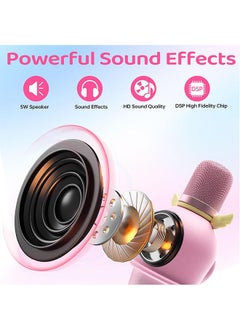مخطط إير ERTYU Kids Karaoke Microphone Machine للأطفال ألعاب مع مكبر صوت ميكروفون بلاوتوث لاسلكي للأطفال الصغار البالغين البنات الأولاد هدايا عيد الميلاد لعب 4 5 6 7 + سنة للعائلة الحفلة المنزلية  - Image 4