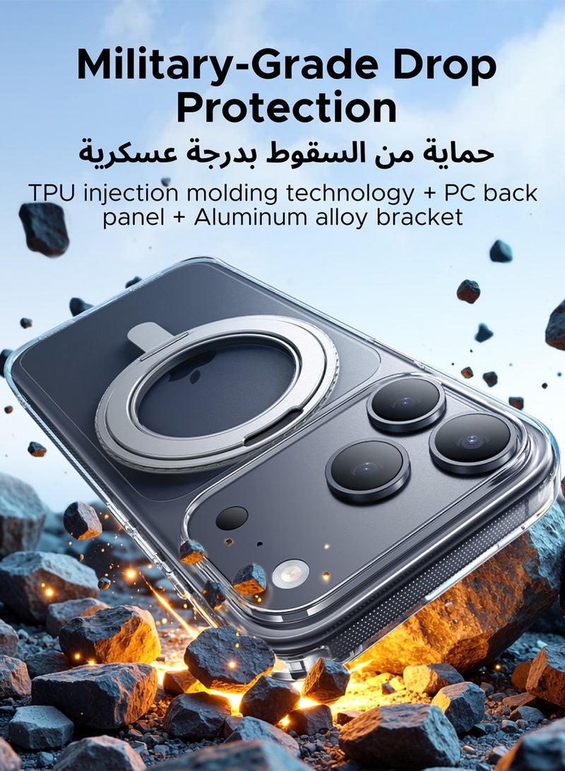 Ugreen iPhone 17 Pro Max Case Magsafe Cover With 360° Rotatable Stand Strong Magnetic 17 Pro Max Case Military-Grade Drop Protection Phone Ring iPhone 17 Pro Max Cover Compatible with MagSafe Phone Accessory - Image 4