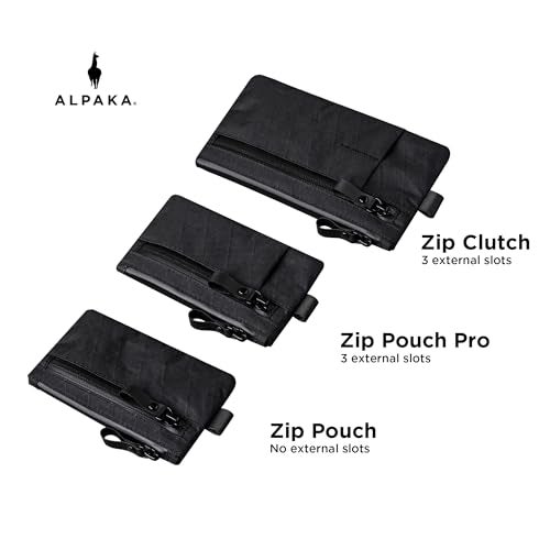 ALPAKA Zip Pouch Pro Black X-Pac VX21 - Minimalism Zipper Wallet - RFID Blocking ID Card Holder - Men’s Wallet with YKK Zippers, Multi-tool Slot, Holds 4-12 Cards, Weather Resistant Fabric - Image 5