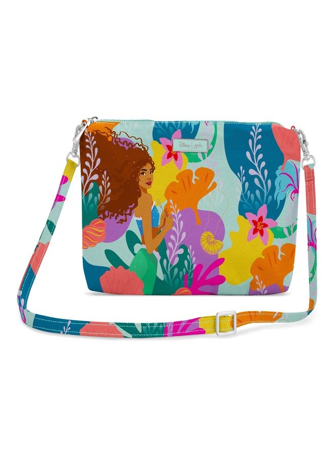 JuJuBe Disney's The Little Mermaid x Be Quick Shoulder Bag Purse, Zippered Travel Clutch or Pouch, Lightweight Baby Bag or Diaper Bag Organizer, Wristlet Strap or Cross Body Strap, Ocean of Dreams - Image 1