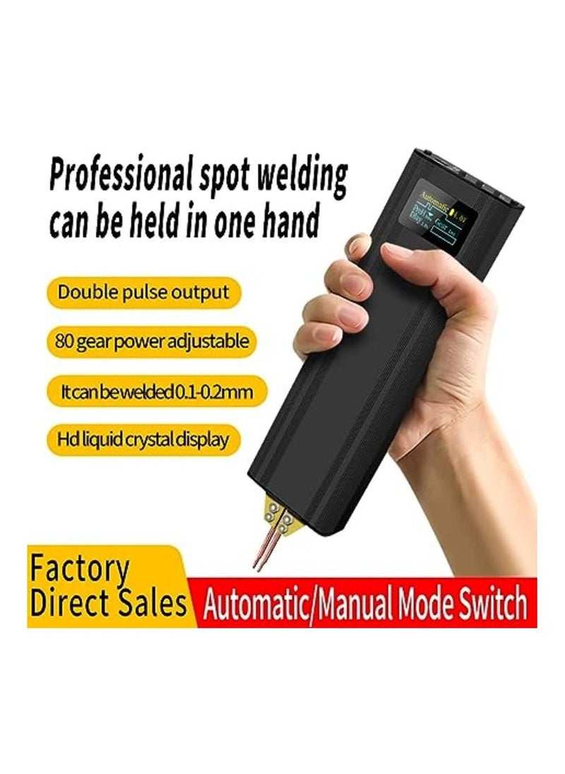 Generic - 80 Gears Spot Welder Adjustable Portable Handheld Digital Display Mini Spot Welding Machine Automatic Trigger for 18650 Battery - Image 1