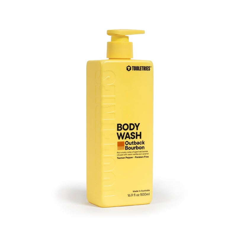 غسول الجسم للرجال من توولترز - برائحة بوربون أوبباك - جل استحمام مرطب مع فلفل تازمان - انتعاش إضافي، خالي من البارابين - زجاجة قابلة لإعادة الاستخدام - 500 مل