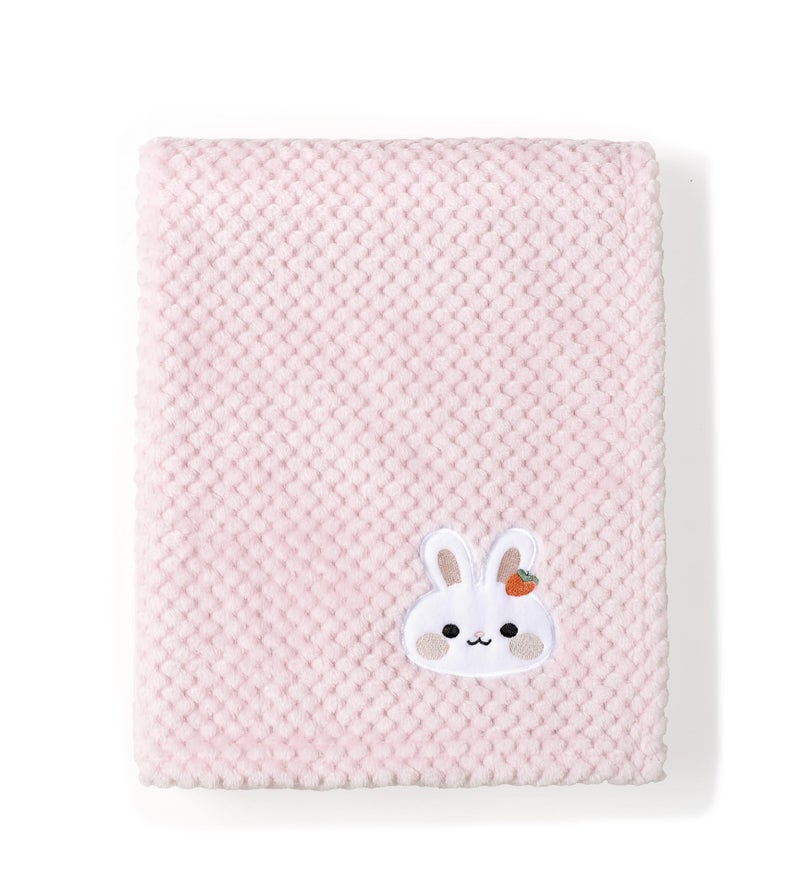 CREVENT 30X40 Cute Cozy Fluffy Warm Baby Blanket for Girls Infants Toddlers Bedding Crib Cot Stroller Baby Shower Birthday Newborns Gift Pink Bunny - Image 2