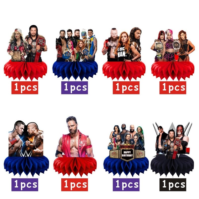 ARHAVI 8Pcs Wresting Table Centerpiece Birthday Party Supplies Table Decorations for Wresting Themed Party Decorations - Image 4