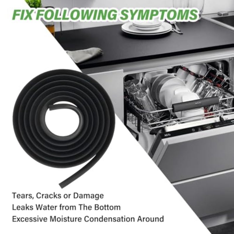 Dishwasher Door Gasket Seal, Rubber, Black, Heat-Resistant and Leak-Proof for Appliance Repair - Image 4