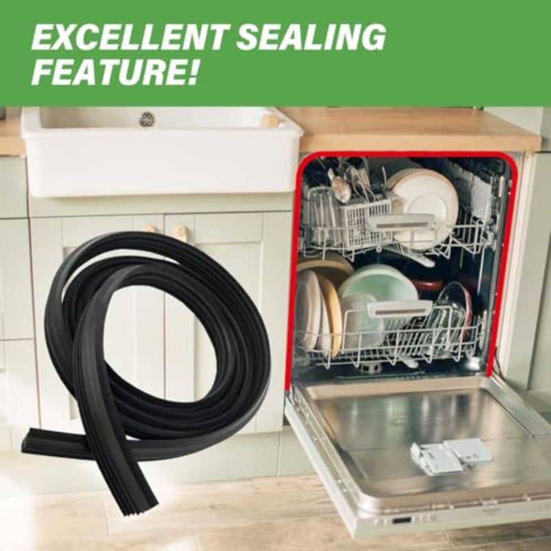 Dishwasher Door Gasket Seal, Rubber, Black, Heat-Resistant and Leak-Proof for Appliance Repair - Image 5