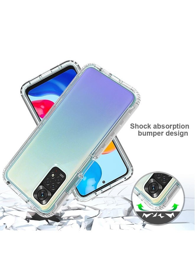 HuHa Case Cover For Xiaomi Redmi Note 11 Global Full Body Shockproof Clear Gradient Phone Case(Transparent) - Image 4