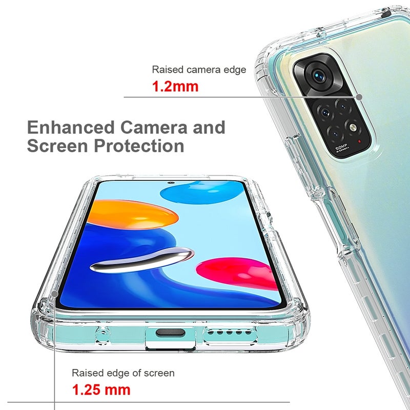 HuHa Case Cover For Xiaomi Redmi Note 11 Global Full Body Shockproof Clear Gradient Phone Case(Transparent) - Image 5