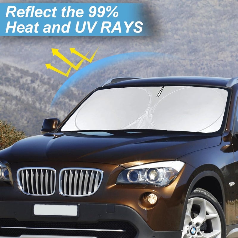 مظلة زجاج أمامي لسيارة X3 2019، مصممة خصيصًا لسيارات BMW X3 X5 2018-2024، واقي قابل للطي لـ X4 X7 X6، غطاء نافذة أمامية، واقي شمس من البوليستر العاكس، ملحقات SUV - Image 3