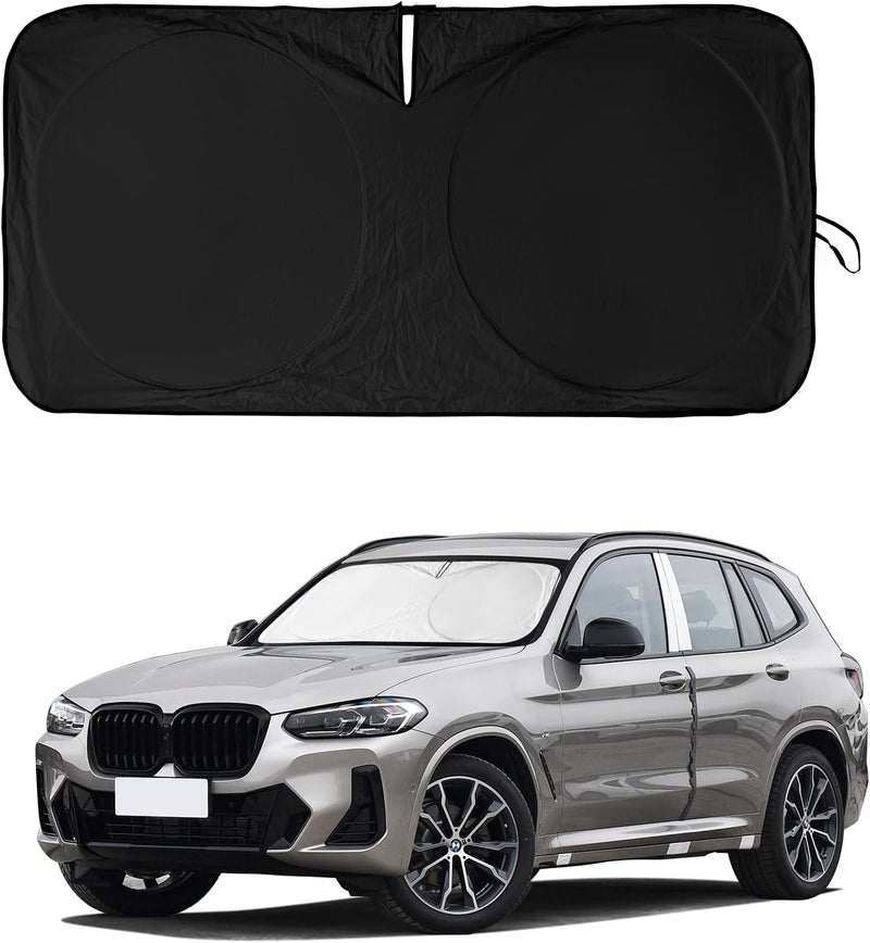 مظلة زجاج أمامي لسيارة X3 2019، مصممة خصيصًا لسيارات BMW X3 X5 2018-2024، واقي قابل للطي لـ X4 X7 X6، غطاء نافذة أمامية، واقي شمس من البوليستر العاكس، ملحقات SUV - Image 1