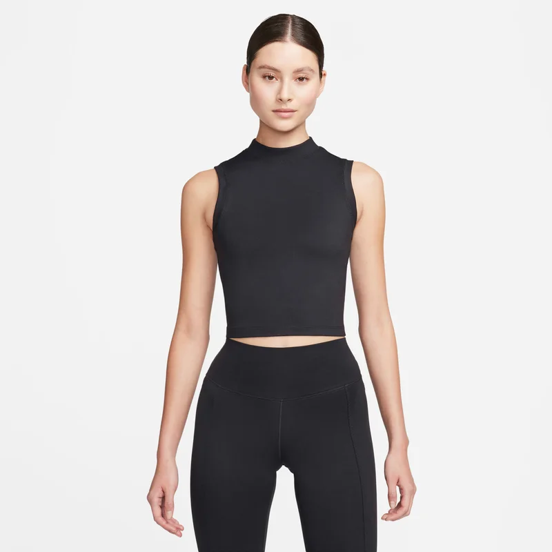 Women's One Fitted Dri-FIT Mock-Neck Cropped Tank Top