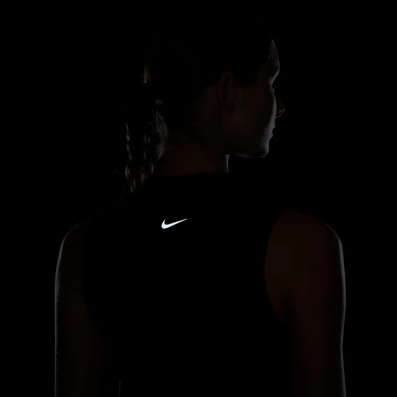 Nike Black Women's One Fitted Dri-FIT Mock-Neck Cropped Tank Top for Women | Best Price UAE