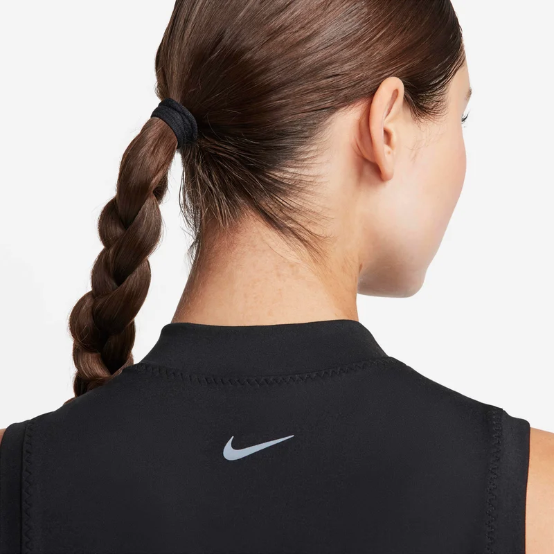 Nike Black Women's One Fitted Dri-FIT Mock-Neck Cropped Tank Top for Women | Best Price UAE