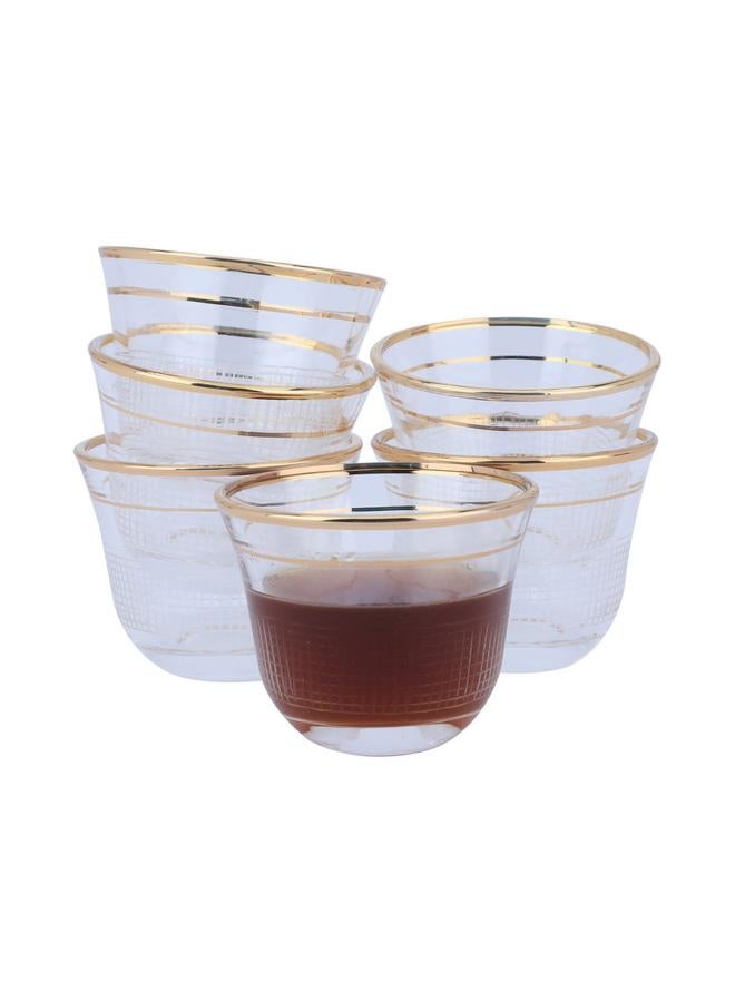 السيف  طقم تقديم القهوة والشاي الزجاجي 26 قطعة شفاف - Image 3