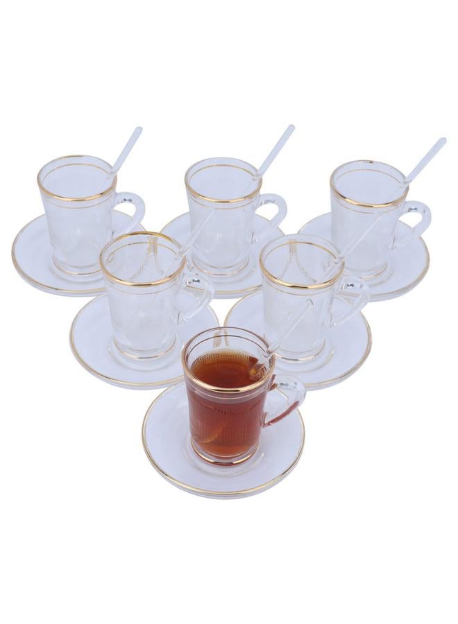 السيف  طقم تقديم القهوة والشاي الزجاجي 26 قطعة شفاف - Image 2