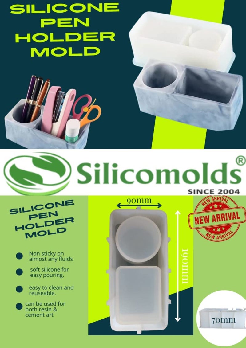 ARTOOL Trinket Tray Resin Art Mold Creative DIY Multipurpose Pencil Pen Stand Silicone Tray Epoxy Resin Desktop Organizer Mould 8x4 Inch C38 - Image 5