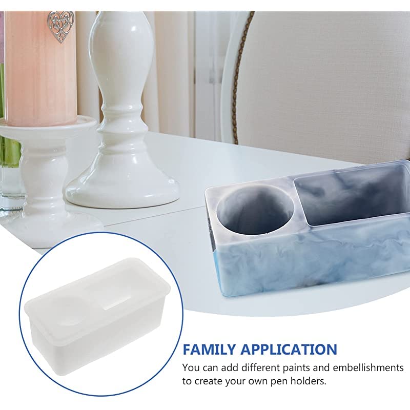 ARTOOL Trinket Tray Resin Art Mold Creative DIY Multipurpose Pencil Pen Stand Silicone Tray Epoxy Resin Desktop Organizer Mould 8x4 Inch C38 - Image 4