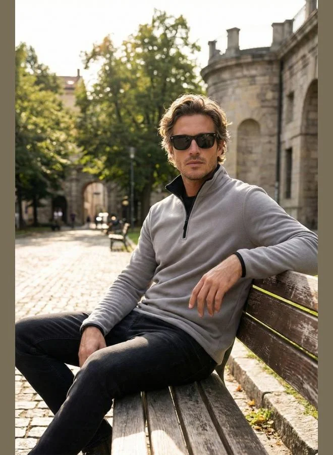 Buratti  Buratti Slim Fit Half Zipper Stand Collar Polar Fleece Men's POLAR 5906003 for Men | Best Price UAE