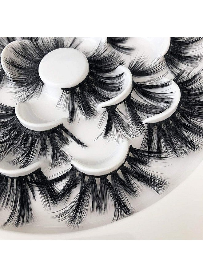 mikiwi 25Mm Faux Mink Lashes 6D Lashes Faux Mink Eyelashes Dramatic Lashes 7 Pairs Fluffy Mink Lashes 25 Mm Lashes For Halloween Party - Image 5