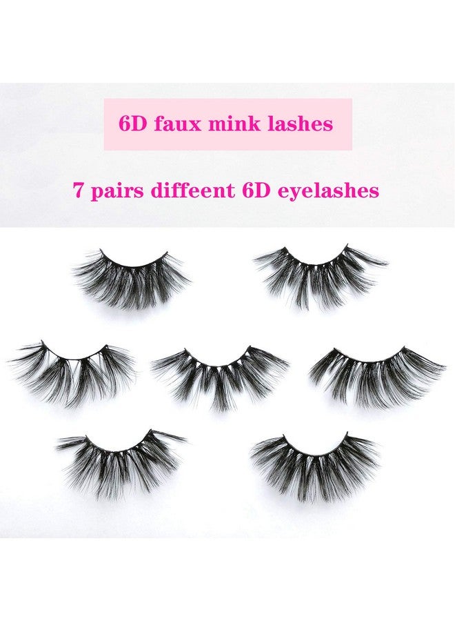 mikiwi 25Mm Faux Mink Lashes 6D Lashes Faux Mink Eyelashes Dramatic Lashes 7 Pairs Fluffy Mink Lashes 25 Mm Lashes For Halloween Party - Image 3