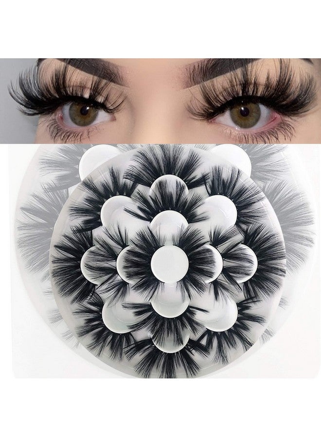 mikiwi 25Mm Faux Mink Lashes 6D Lashes Faux Mink Eyelashes Dramatic Lashes 7 Pairs Fluffy Mink Lashes 25 Mm Lashes For Halloween Party - Image 4