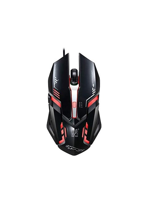 Mouse Jrc V17 Usb 2400Dpi Four Speed Adjustable Line Pattern Wired Optical Gaming Mouse With Led Breathing Light Length 1.45M Black Computer Accessories Color Jet Black