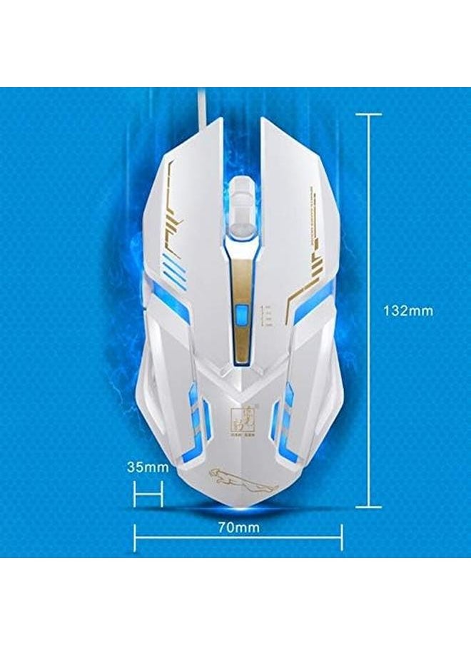 Mouse Jrc V17 Usb 2400Dpi Four Speed Adjustable Line Pattern Wired Optical Gaming Mouse With Led Breathing Light Length 1.45M Black Computer Accessories Color Jet Black