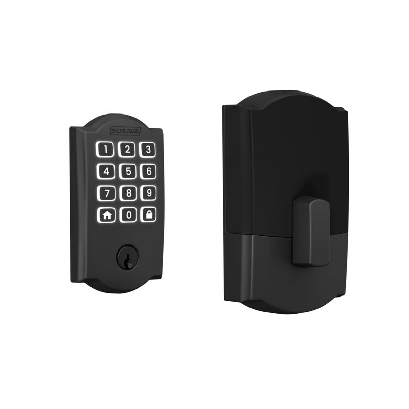Schlage Arrive Smart WiFi Deadbolt Lock with Keypad Keyless Entry Front Door Lock App Control Alexa and Google Home Compatible Matte Black BE459WB CAM 622 - Image 2