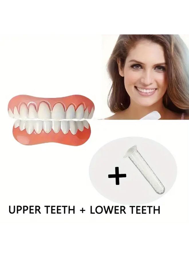 Complete 3 Piece Denture Set Pretty Teeth Color for Comfortable Daily Wear - Image 1