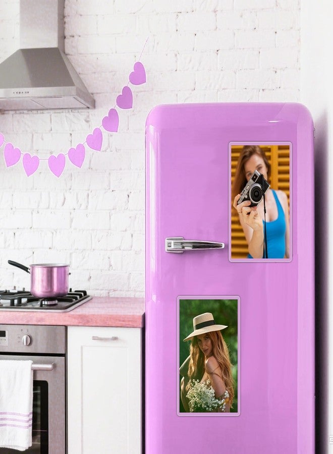Tobeelec 2 Pcs Acrylic Magnetic Photo Frame for Fridge Large Magnetic Picture Frames Clear Magnetic Acrylic Frame for Locker Cubicle Display Children Artworks and Schedules (8.5 x 11 Inch) - Image 3