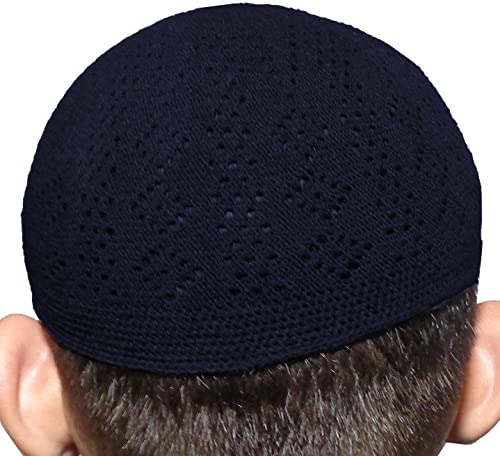 Hat Lot of 2 Pcs Colors Muslim Wholesale Kufi Koofi Kofi Topi Cotton Turkish Skull Cap Islamic Muslim Islam Prayer Takke Knit Style Helmet Liner Caps for Men Multicolor - Image 3